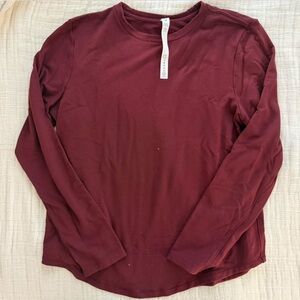Lululemon Athletica Maroon Red Soft Long Sleeve Top Size 8